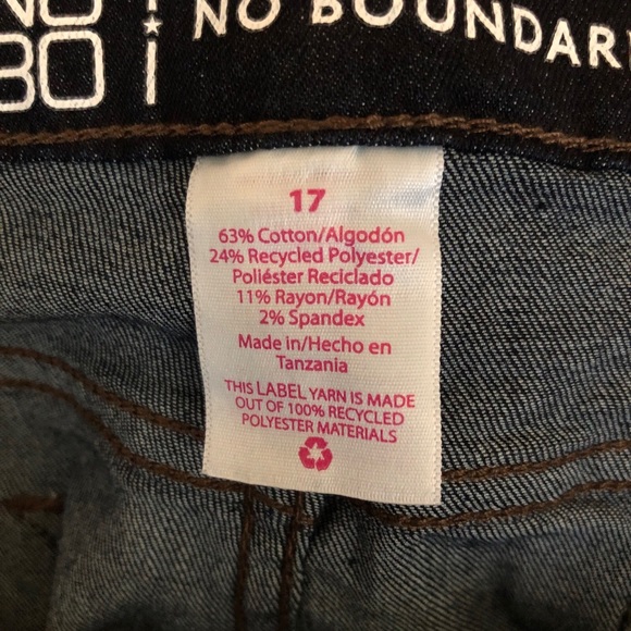 NO BOUNDARIES Skinny Jeans Size 17 Juniors High Rise Womens Dark Wash New - Picture 6 of 7